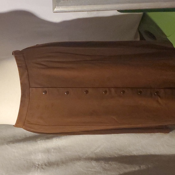 89th & Madison suede A-line skirt L brown - Picture 8 of 8